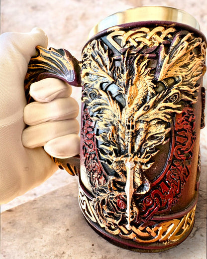 Mug Oscuro del Cavaliere - 700 ml, possibilità di personalizzazione con incisione per un regalo