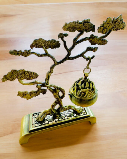 Manico Metallico Elegante per Incenso Bonsai - possibilità di personalizzazione con incisione per un regalo