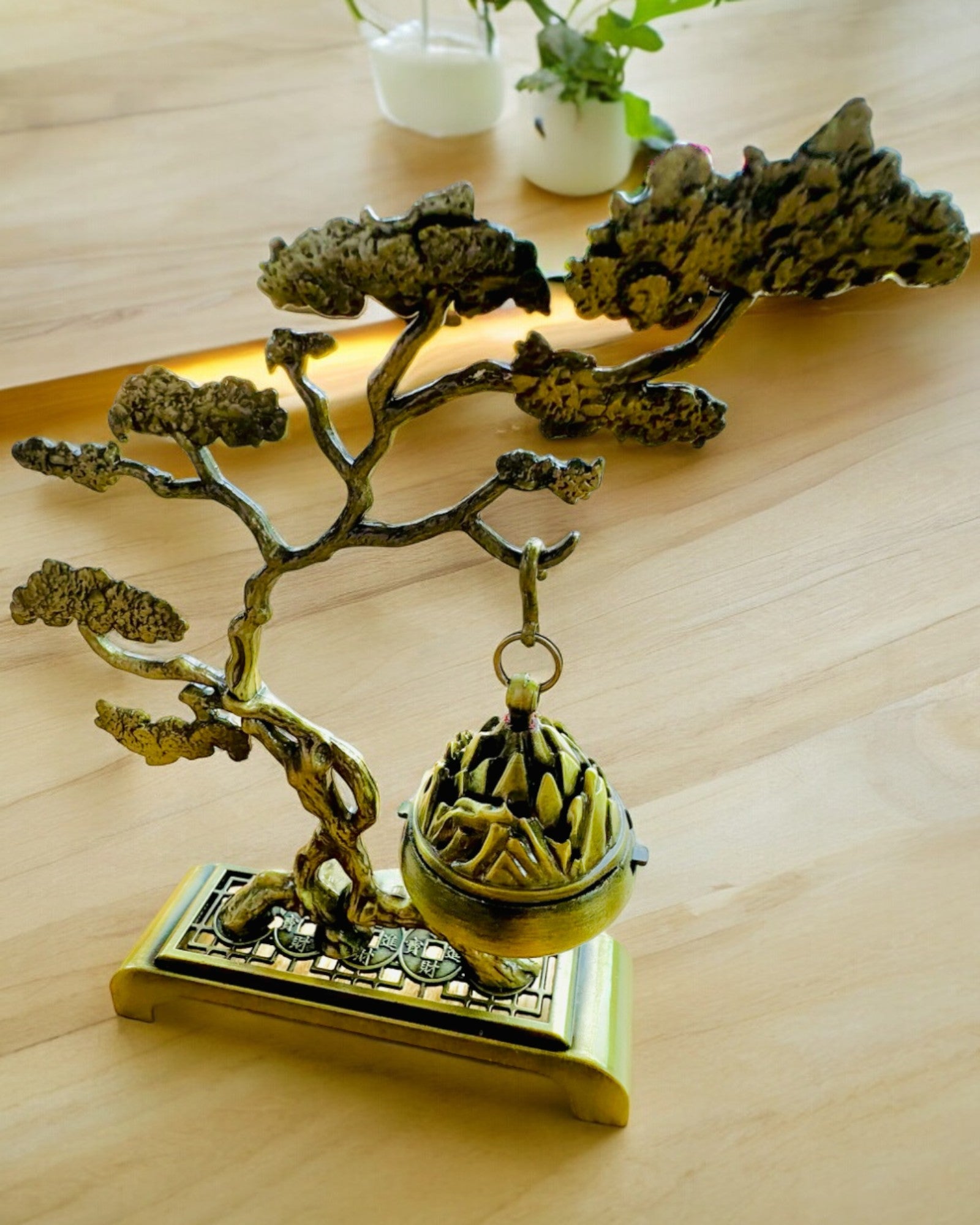 Manico Metallico Elegante per Incenso Bonsai - possibilità di personalizzazione con incisione per un regalo