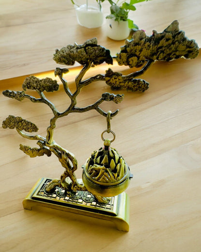 Manico Metallico Elegante per Incenso Bonsai - possibilità di personalizzazione con incisione per un regalo