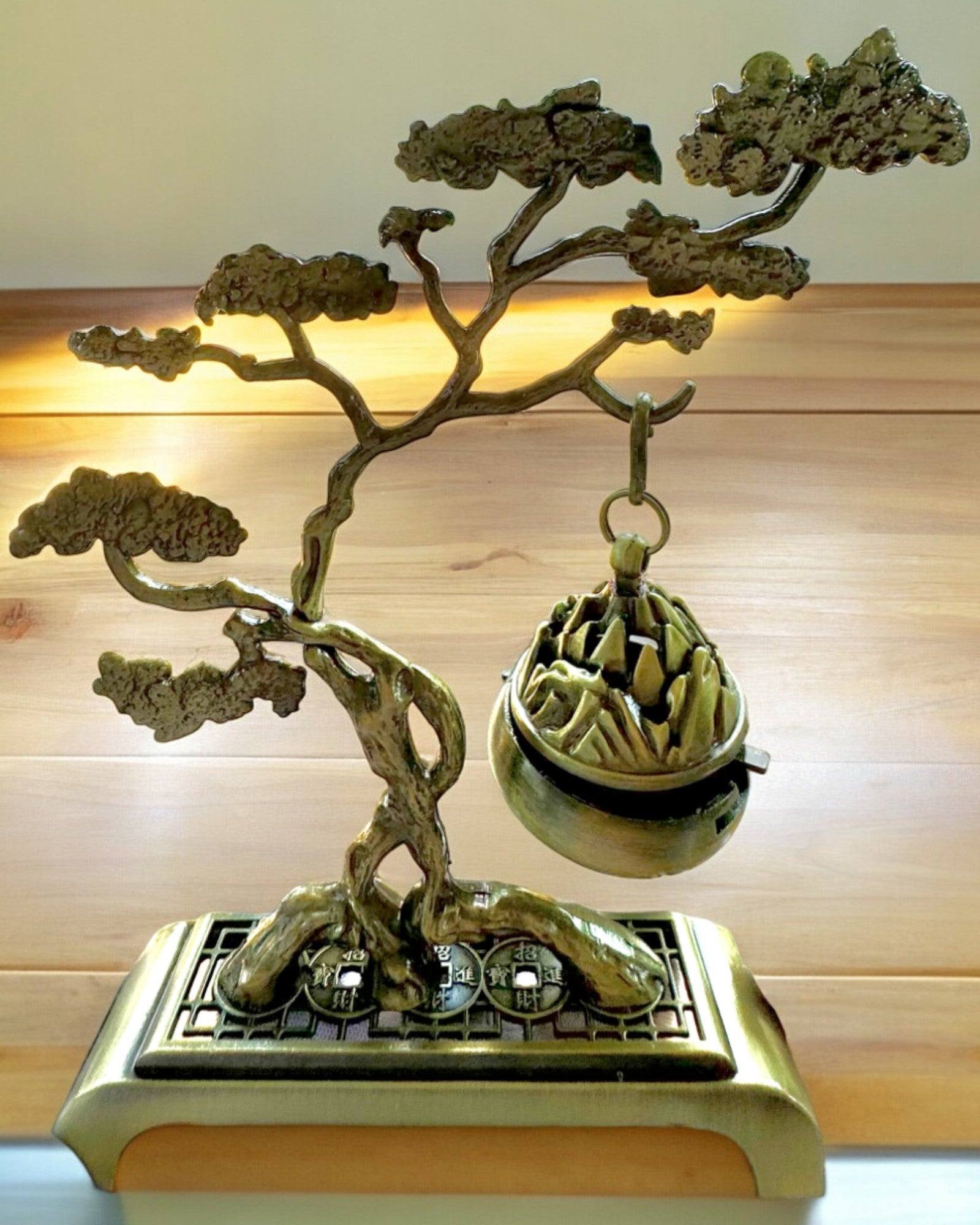 Manico Metallico Elegante per Incenso Bonsai - possibilità di personalizzazione con incisione per un regalo