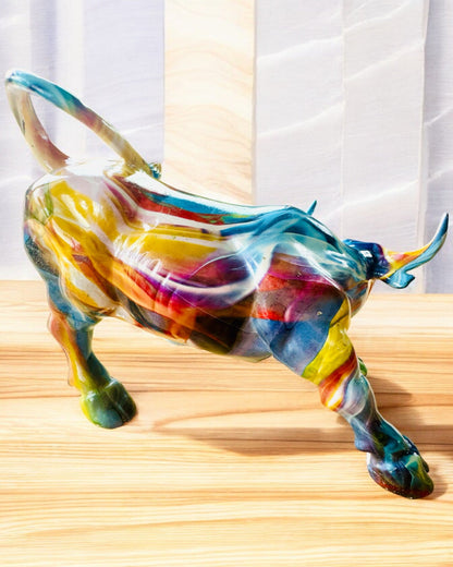 Scultura Toro Decorativo "BullArt" – Arte Unica con Opzione di Incisione - 4 varianti di colore, per un regalo personalizzato