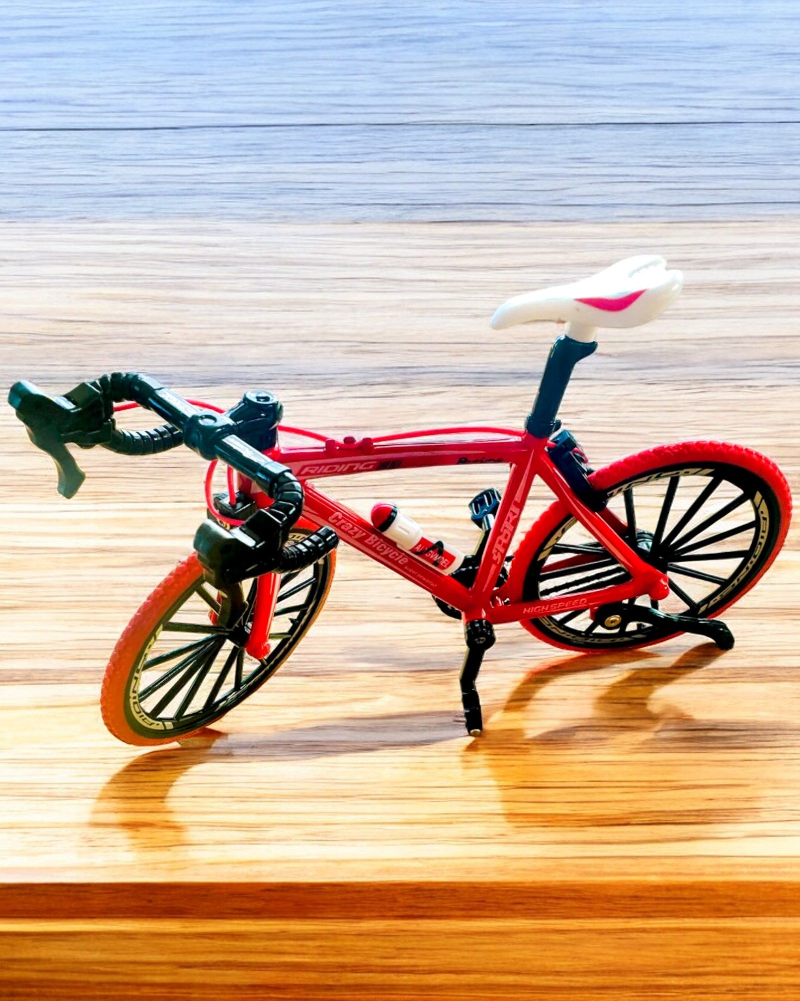 Modello in Metallo Miniaturizzato Bicicletta Rossa "SpeedMaster" personalizzazione con incisione per regalo, 2 varianti di colore