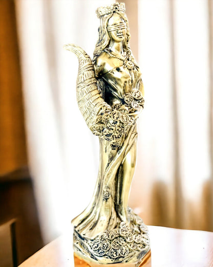 "Statua della Dea dell'Abbondanza" - Statua Decorativa in Resina della Fortuna per Casa e Ufficio - possibilità di personalizzazione con incisione