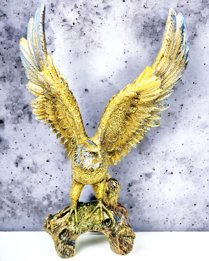 Statuetta "Aquila d'Oro" con Opzione di Personalizzazione - Decorazione in Resina