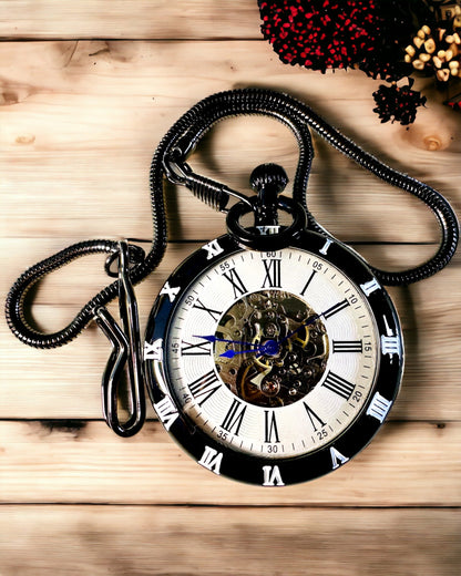 Orologio da Tasca Meccanico con Meccanismo Visibile – Opzione di Personalizzazione