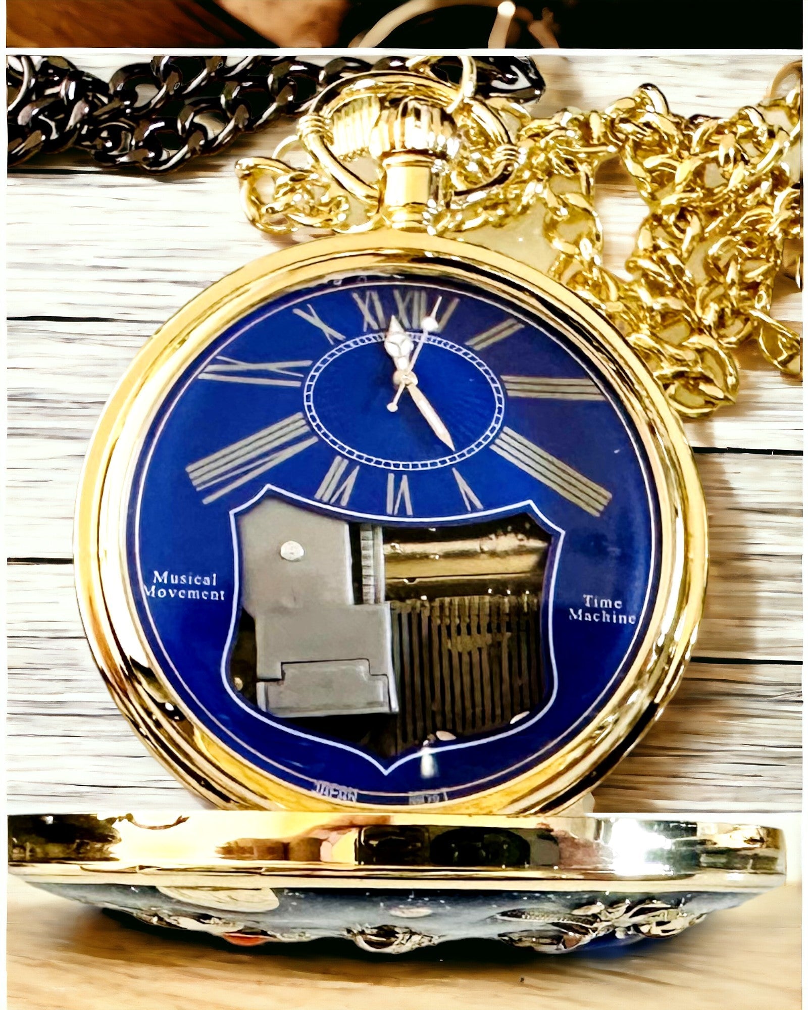 Orologio da tasca "Astrum Temporis" - Cornice dorata. Possibilità di personalizzazione con incisione.