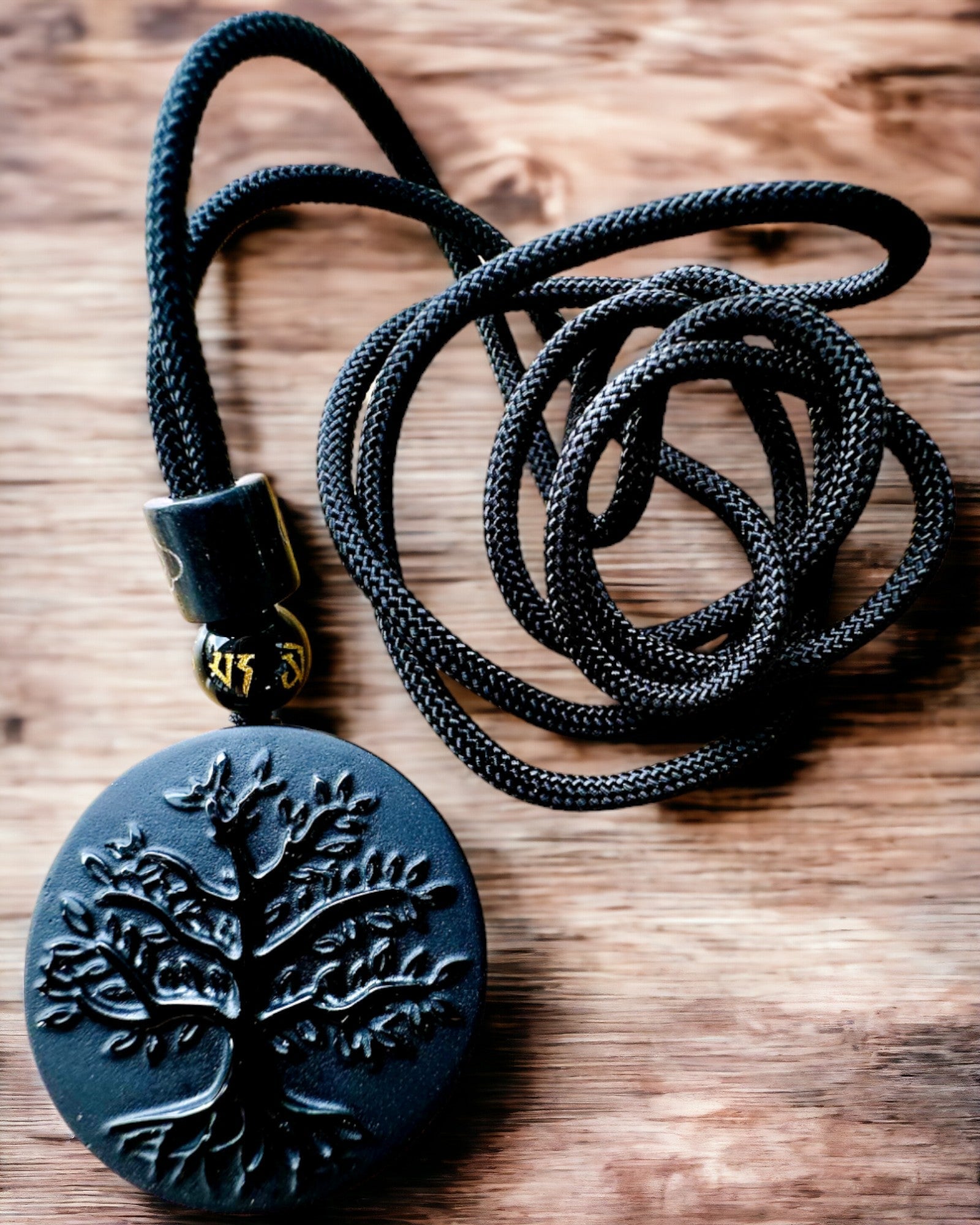 Collana "Albero della Vita" in Obsidiana - personalizzazione con incisione