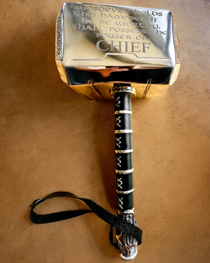 Martello di Thor "Chief" - Martello artigianale fatto a mano, personalizzazione con incisione per regalo