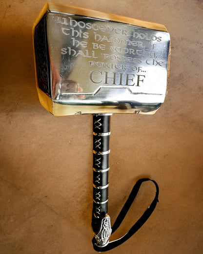 Martello di Thor "Chief" - Martello artigianale fatto a mano, personalizzazione con incisione per regalo