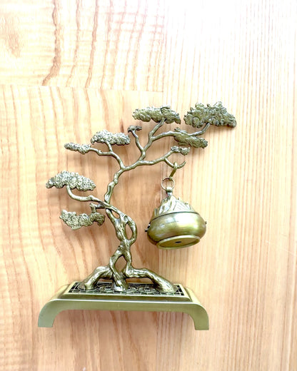 Manico Metallico Elegante per Incenso Bonsai - possibilità di personalizzazione con incisione per un regalo