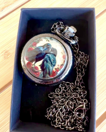 Orologio da Tasca 'Bacio dei Corvi' con Incisione – personalizzazione con incisione per un regalo