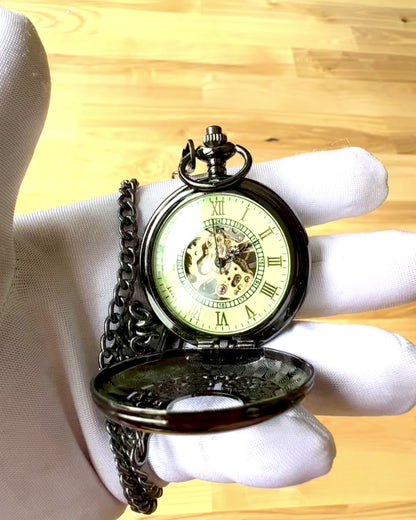 Orologio da Tasca "Eterna Eleganza", regalo personalizzato, incisione. Colore nero